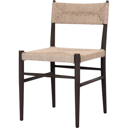 001 SI-2327576 | Primary Silo | Lomas Outdoor Metal Dining Chair by Four Hands in textured dune, bronze. Made from 100% polyethylene, iron in a transitional style.