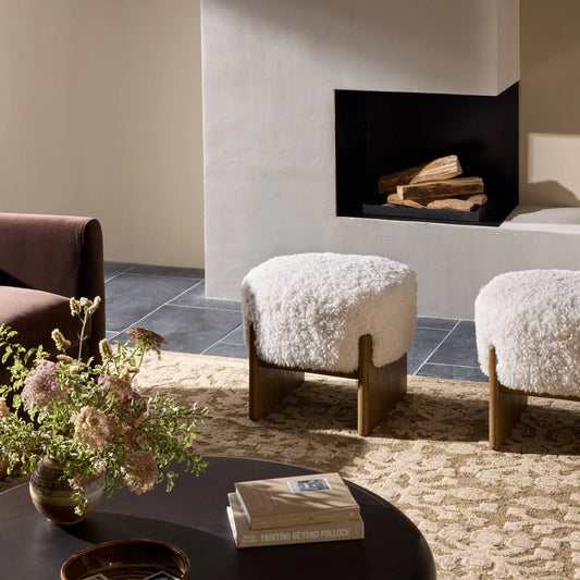 Kirby Accent Stool by Four Hands. Made from unique in a transitional style.