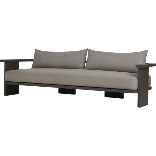 001 SI-2535378 | Primary Silo | Tahana Outdoor Metal Sofa-96" by Four Hands in casa grey, bronze. Made from 100% olefin, aluminum in a unique style.