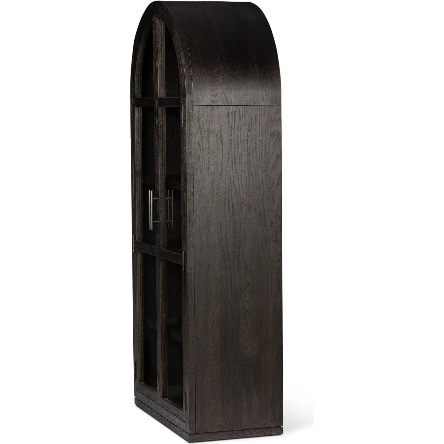 010 SI-2327560 | Closeup | Hepburn Cabinet by Four Hands in dark anthracite oak veneer, waxed black. Made from oak veneer, solid oak, iron in a unique style.