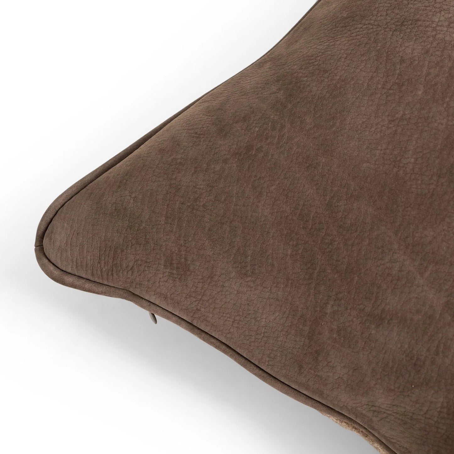 032 SI-2449408 | Closeup | Olsen Pillow by Four Hands. Made from top grain leather, 100% polyester in a unique style.