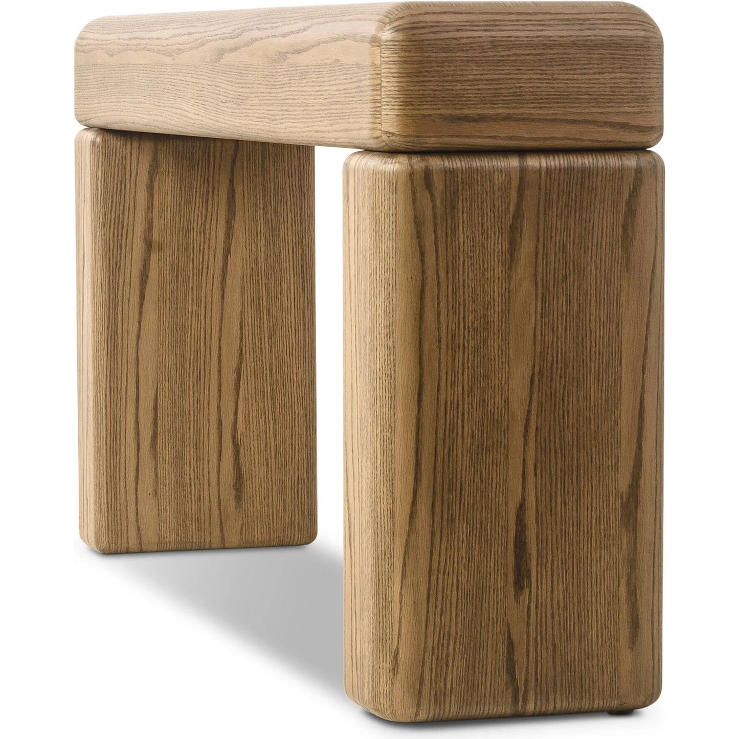 017 SI-2446551 | Closeup | Eva Console Table by Four Hands in drifted oak veneer. Made from oak veneer in a unique style.