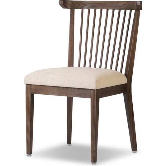 Tullio Dining Chair by Four Hands. Made from 61% polyester, 31% viscose (rayon), 8% flax/linen, solid ash in a transitional style.