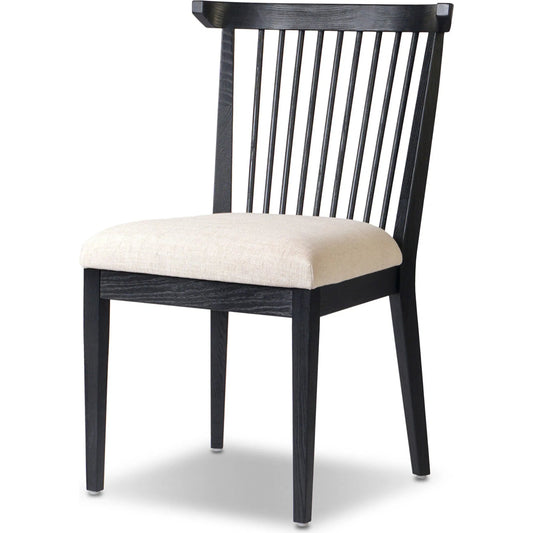 Tullio Dining Chair by Four Hands. Made from 61% polyester, 31% viscose (rayon), 8% flax/linen, solid ash in a transitional style.