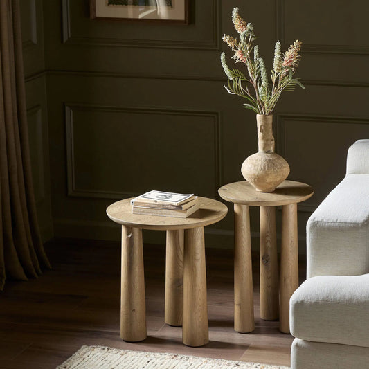 Cooper Nesting End Table by Four Hands. Made from solid oak in a unique style.
