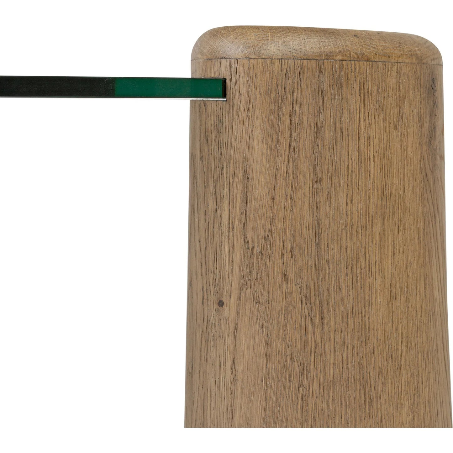 006 SI-2446593 | Closeup | Juno Coffee Table by Four Hands in tempered glass, drifted oak veneer. Made from tempered glass, thick oak veneer in a transitional style.