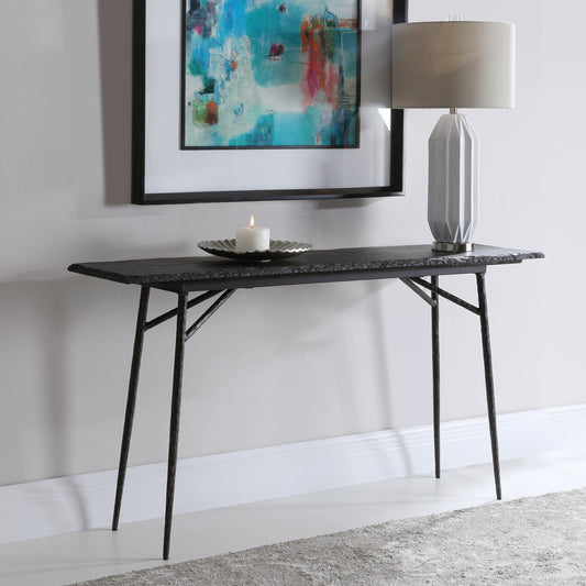 Kaduna Console Table by Uttermost. Made from iron, plywood in a modern style.