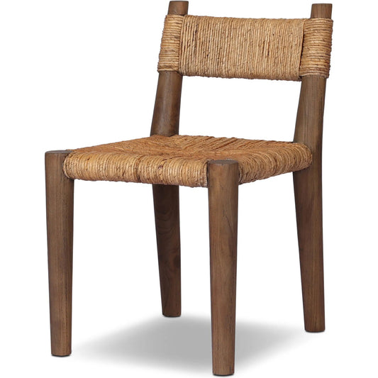 001 SI-2473213 | Primary Silo | Bovard Dining Chair by Four Hands in stained toasted brown, slight dark bleaching. Made from solid teak, banana leaf in a rustic style.