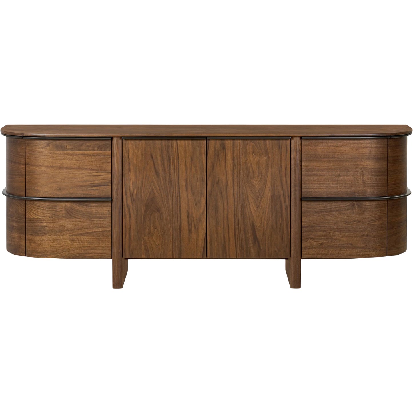 001 SI-2446653 | Primary Silo | Theo Sideboard by Four Hands in dark brown walnut veneer. Made from walnut veneer, solid walnut in a unique style.