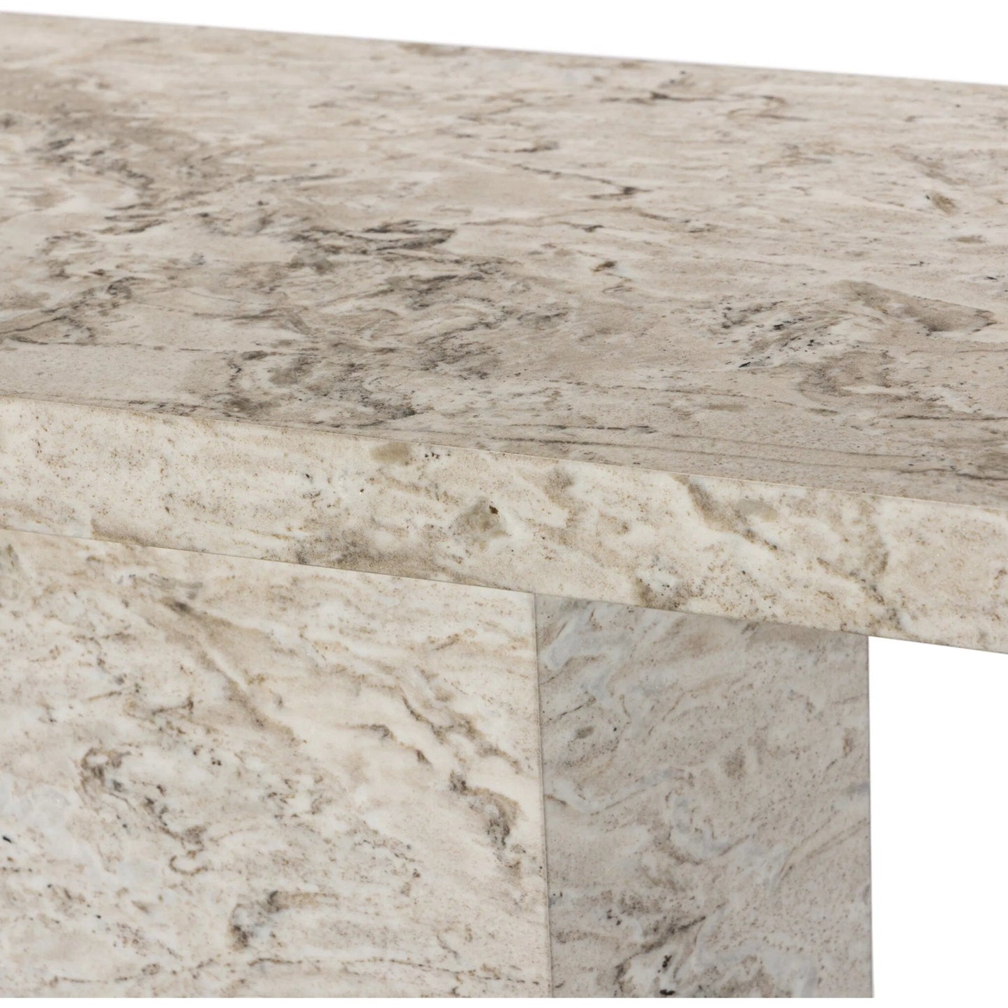007 SI-2446497 | Closeup | Argos Console Table by Four Hands in sand marble. Made from solid marble in a unique style.