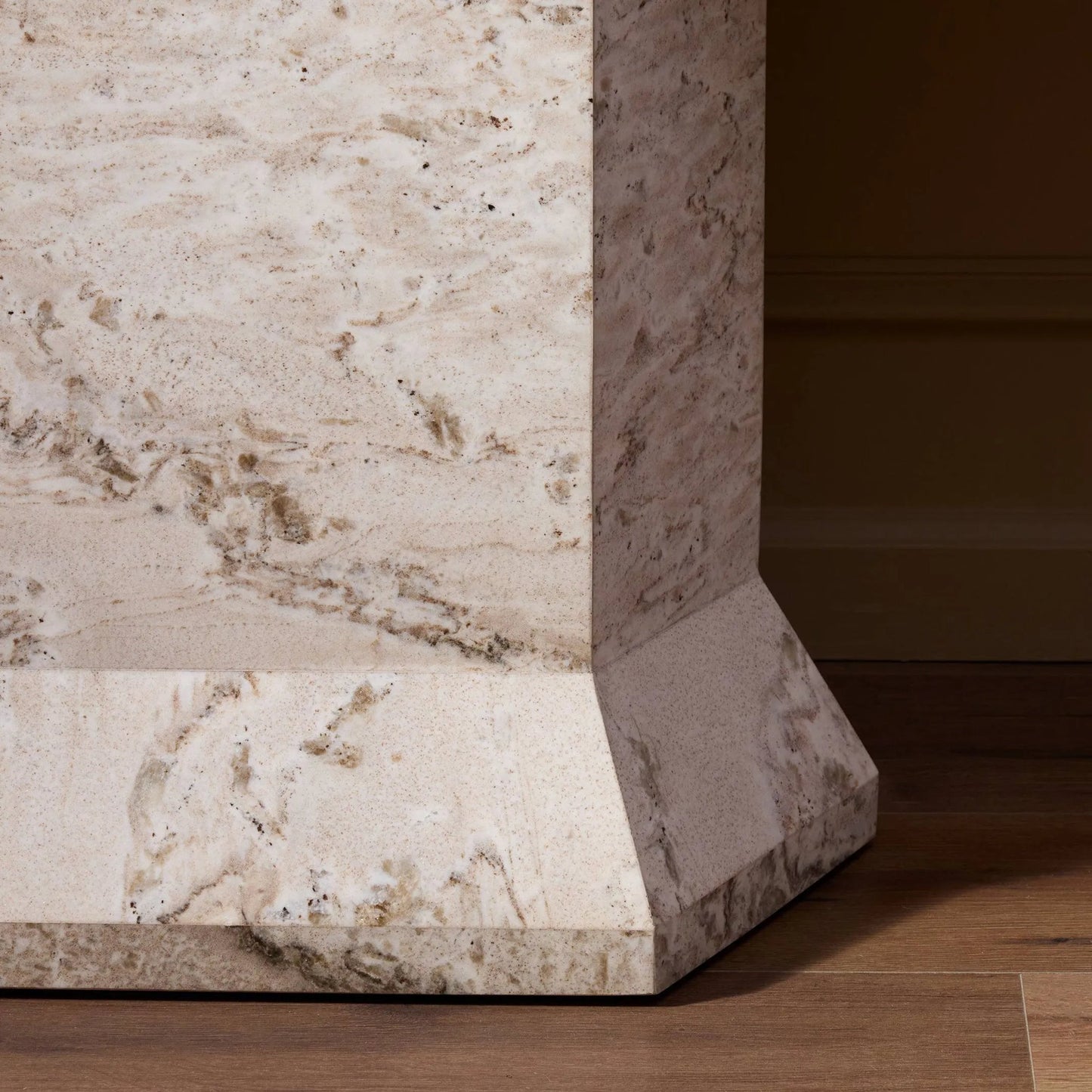 009 SI-2446497 | Closeup | Argos Console Table by Four Hands in sand marble. Made from solid marble in a unique style.