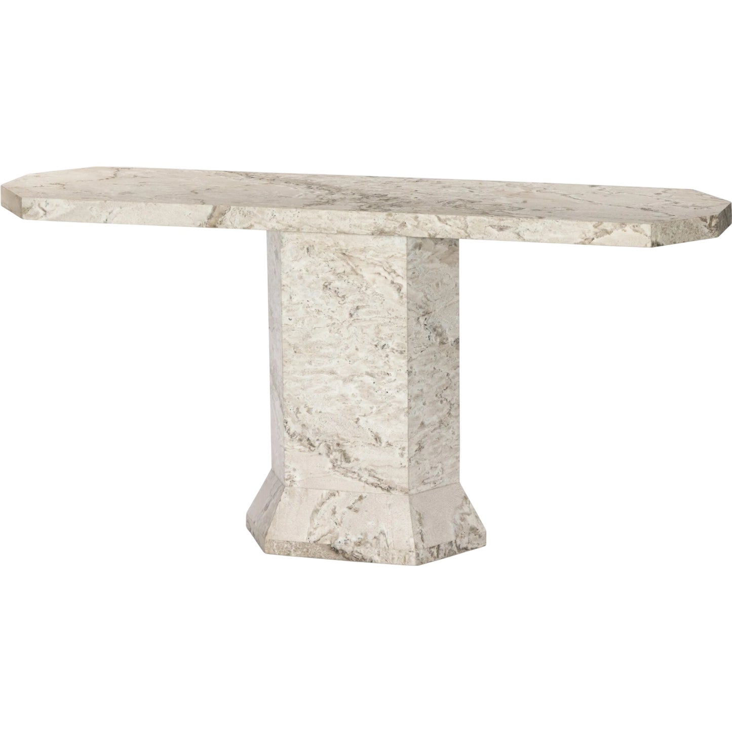001 SI-2446497 | Primary Silo | Argos Console Table by Four Hands in sand marble. Made from solid marble in a unique style.