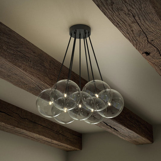 Cloud 7 Globe Chandelier by Four Hands. Made from glass, brass, thermoplastic in a modern style.