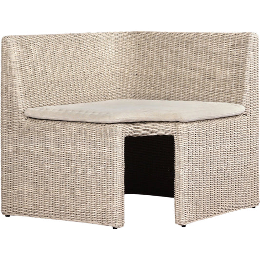 001 SI-2513313 | Primary Silo | Senna Outdoor Corner Piece by Four Hands in vintage white, alessi linen. Made from 100% polyethylene, 100% polypropylene in a rustic style.