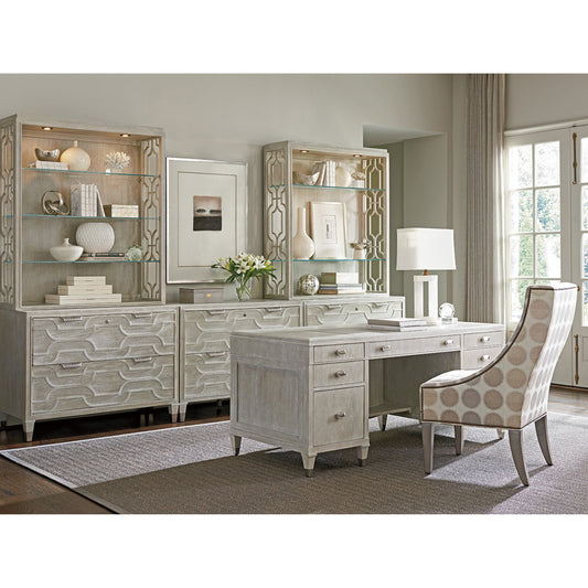 Avery Executive Desk by Sligh in pearl gray. Made from unique in a cottage & farmhouse style.