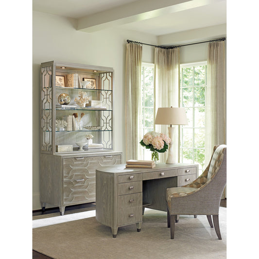 Dylan Demilune Desk by Sligh in pearl gray. Made from unique in a modern style.