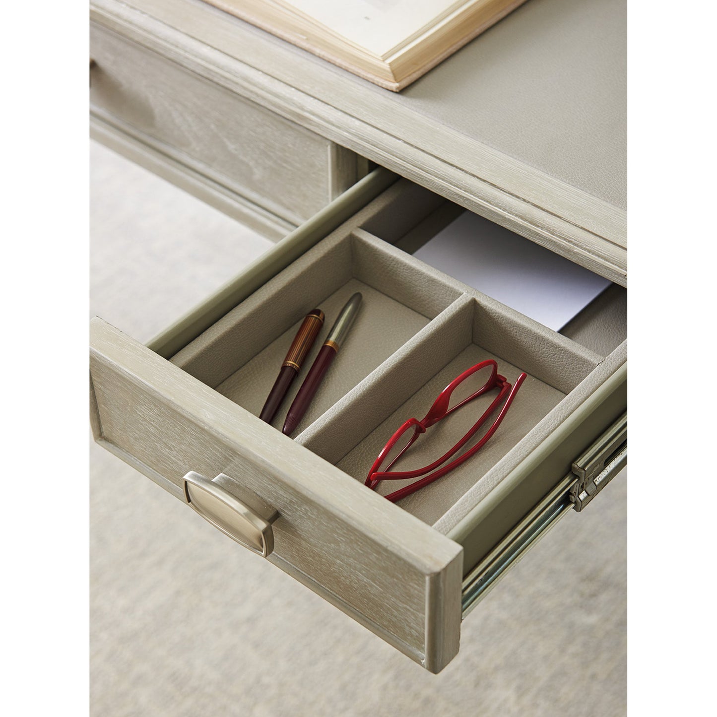 002 SR-835833 | Additional Silo | Chloe Writing Desk by Sligh in pearl gray. Made from unique in a cottage & farmhouse style.