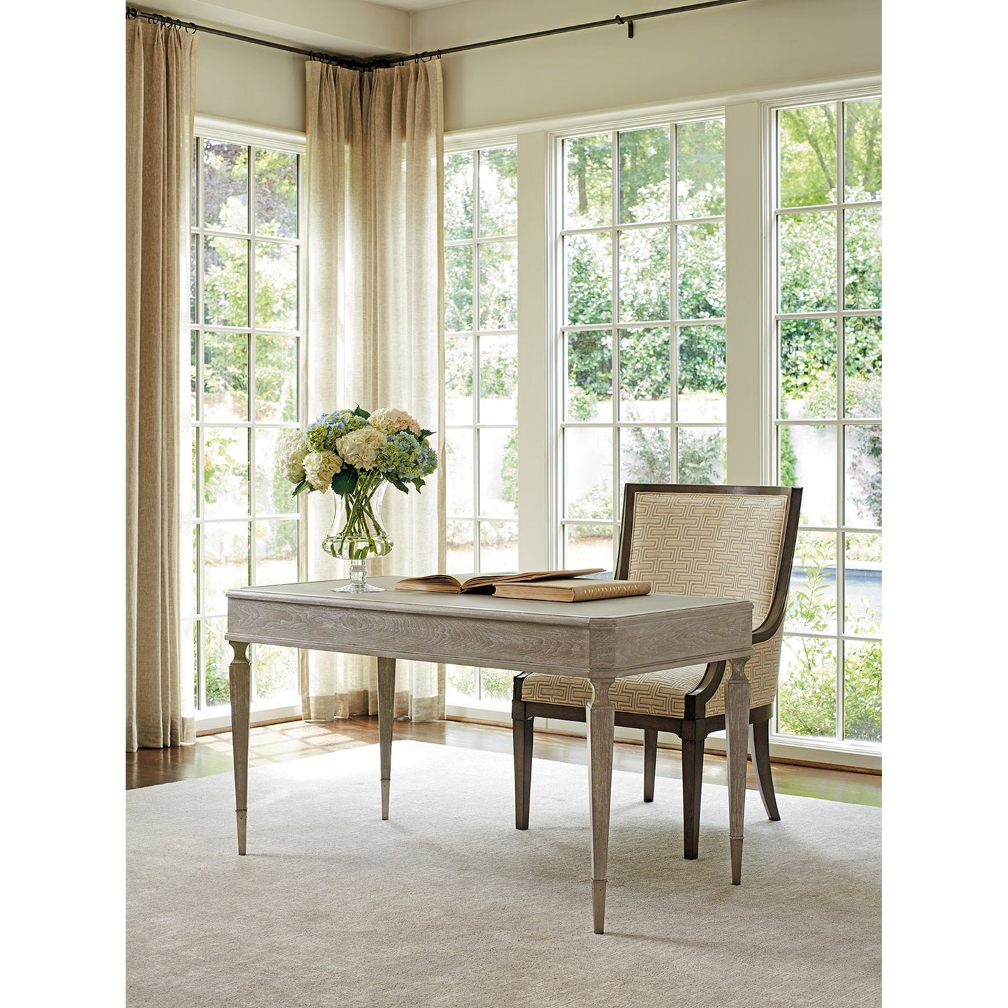 008 SR-835833 | Lifestyle | Chloe Writing Desk by Sligh in pearl gray. Made from unique in a cottage & farmhouse style.