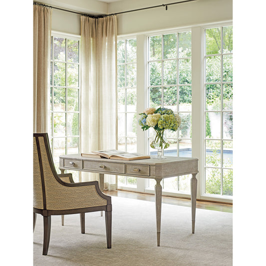 Chloe Writing Desk by Sligh in pearl gray. Made from unique in a cottage & farmhouse style.