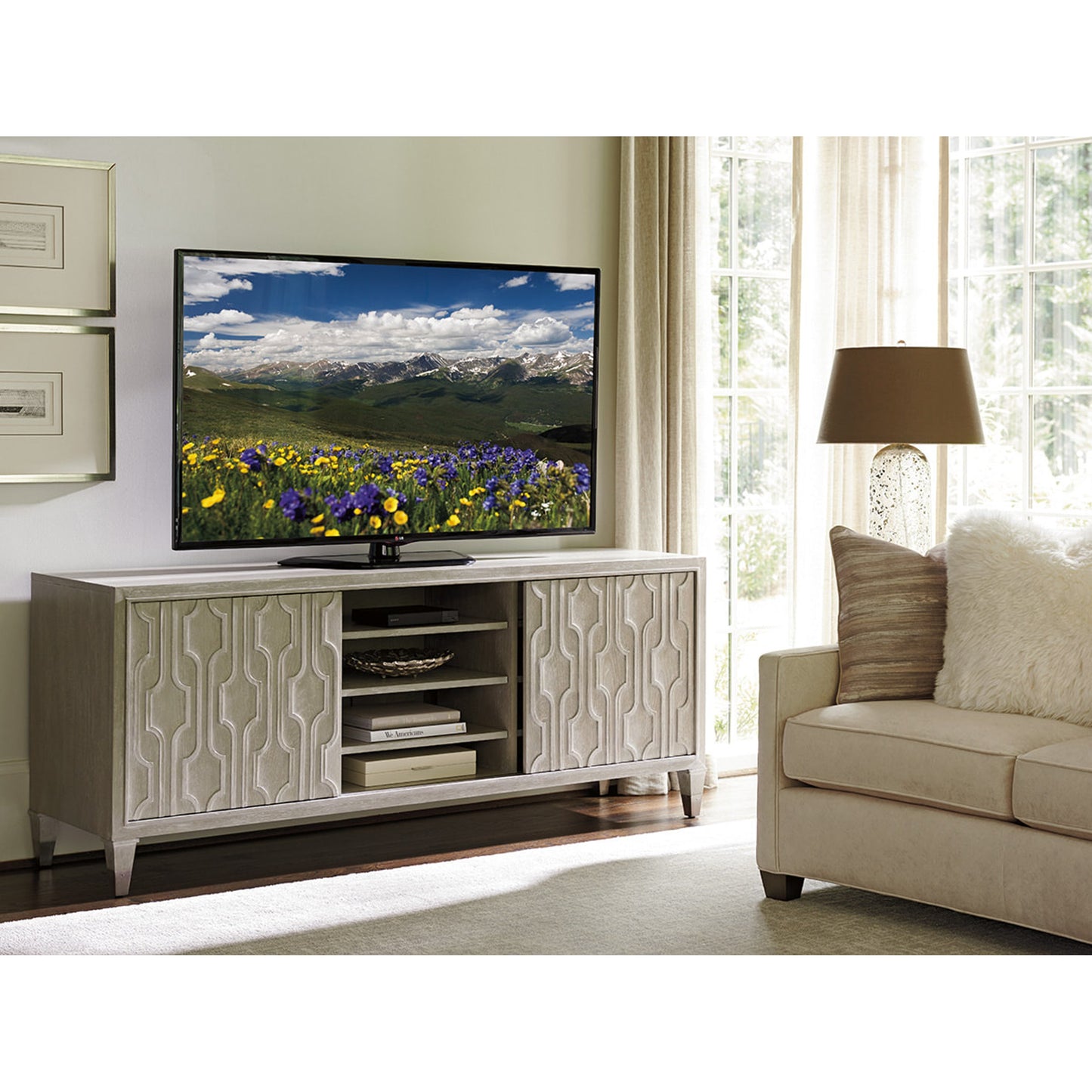 005 SR-835887 | Lifestyle | Reese Media Console by Sligh. Made from unique in a transitional style.