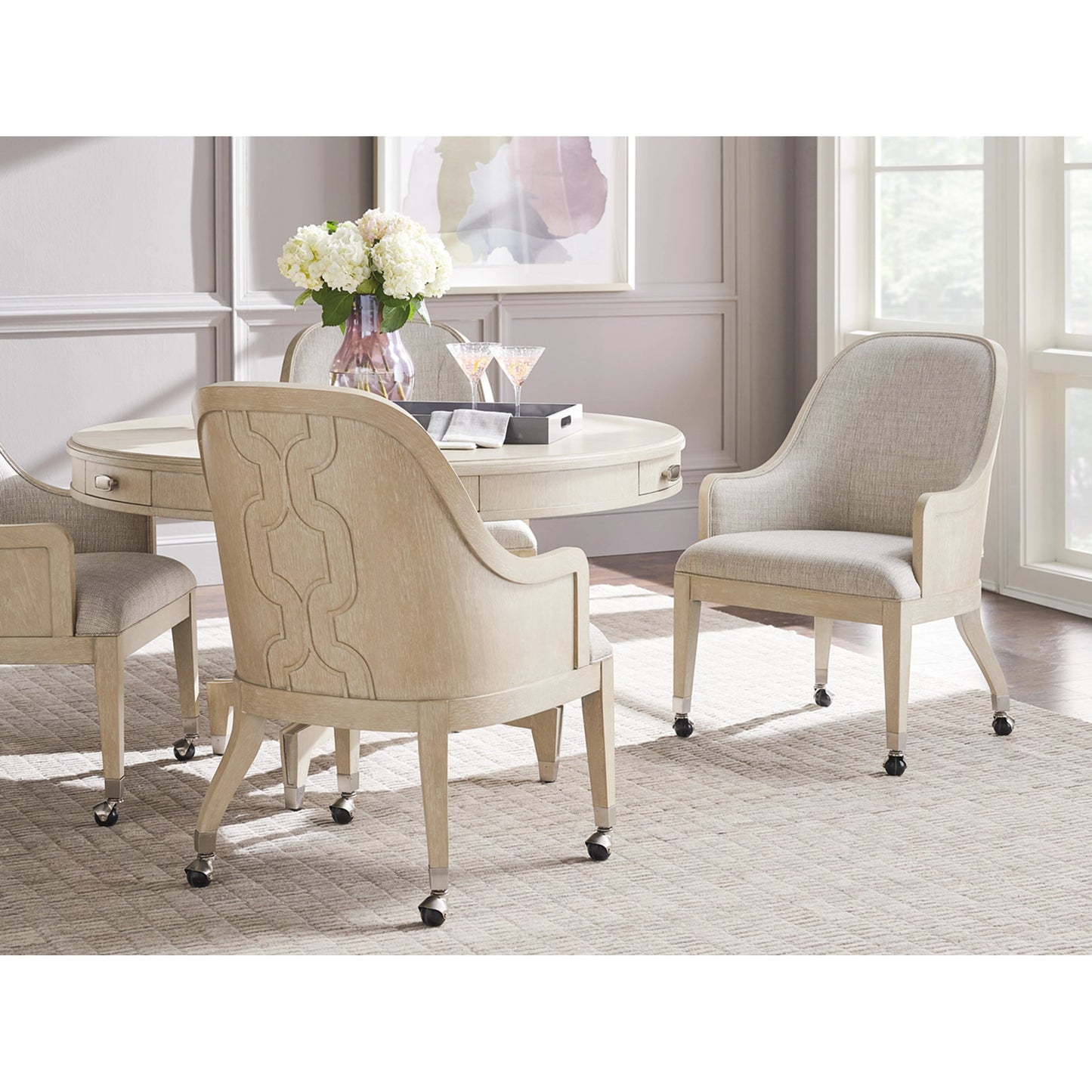 008 SI-1962788 | Lifestyle | Roxbury Game Table by Sligh in pearl gray. Made from unique in a modern style.