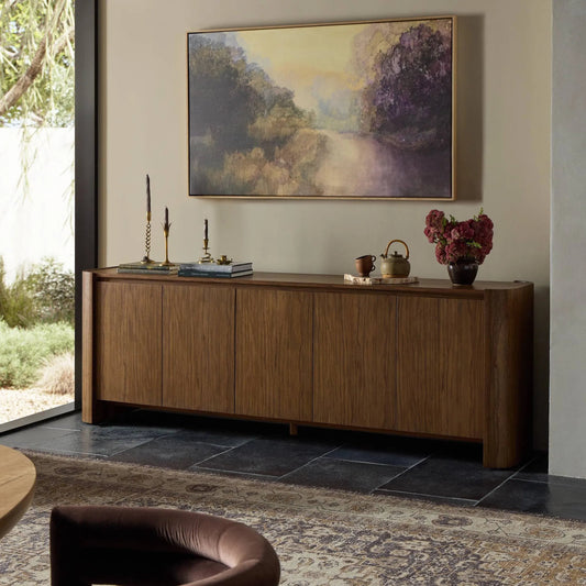 Limba Sideboard by Four Hands in medium brown limba. Made from limba veneer in a transitional style.