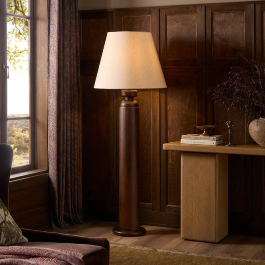 Westley Floor Lamp by Four Hands in russet mango, jet black. Made from solid mango, iron in a unique style.