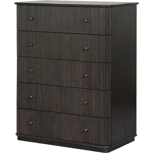 011 SI-2635236 | Primary Silo | Ona Tall Dresser by Four Hands in smoked black mindi, smoked black mindi veneer. Made from solid mindi, mindi veneer in a unique style.