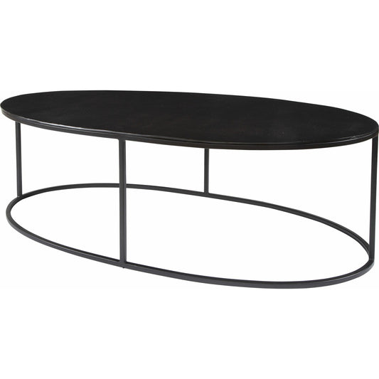 001 SI-1789770 | Primary Silo | Coreene Oval Coffee Table by Uttermost in antique black. Made from iron, aluminum in a transitional style.