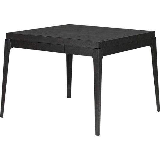 000 SI-2377047 | Primary Silo | District Eight Mahjong Table by Four Hands in ebonized oak, black felt, ink black leather. Made from solid oak, 92% polyester, 8% polyamide, top grain leather in a modern style.
