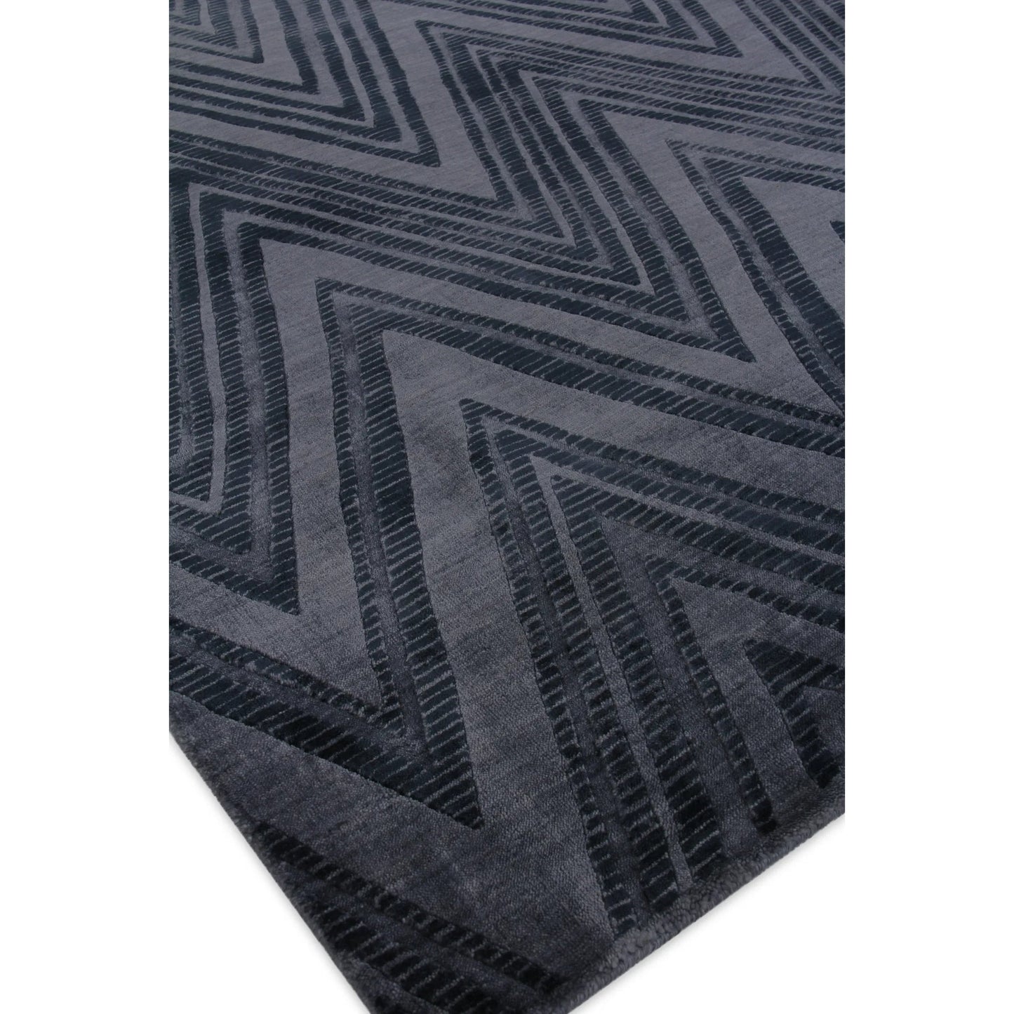 007 SI-2383761 | Lifestyle | Reflections 2523 Rug by Exquisite Rugs in blue, denim. Made from bamboo silk in a unique style.