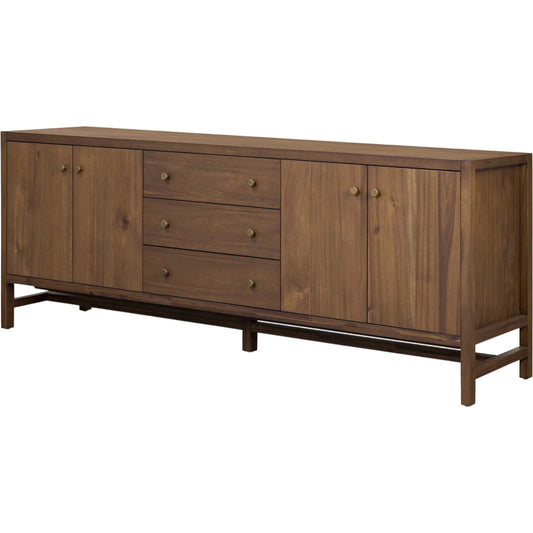 001 SI-2531706 | Primary Silo | Sullivan Media Console by Four Hands in saddle tan veneer. Made from acacia veneer, solid acacia in a unique style.