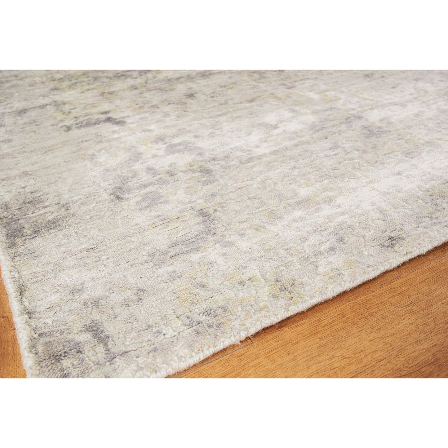 002 SI-1829389,SI-1829390,SI-1829392 | Closeup | Reflections Rug - Silver, Gray, Yellow by Exquisite Rugs in silver, gray, yellow. Made from bamboo silk in a unique style.