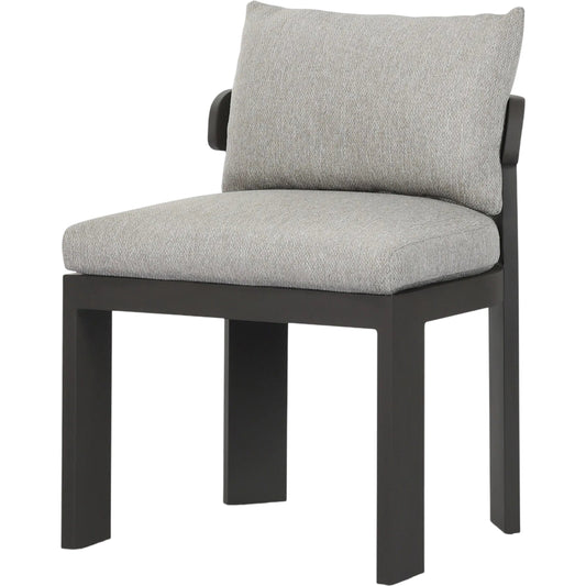 009 SI-2635228 | Primary Silo | Jackson Outdoor Metal Armless Dining Chair by Four Hands in concha fog, bronze. Made from 100% olefin, aluminum in a unique style.