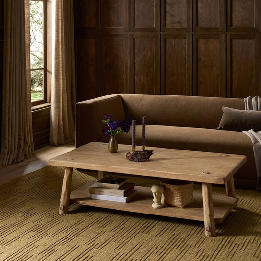 Hasia Coffee Table by Four Hands in light mixed reclaimed. Made from solid mixed reclaimed wood in a unique style.