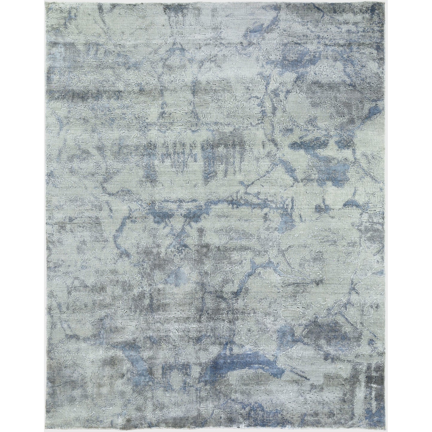 001 SI-1829394,SI-1829397,SI-1829398 | Additional Silo | Reflections 2533 Rug by Exquisite Rugs in gray, blue. Made from bamboo silk in a unique style.