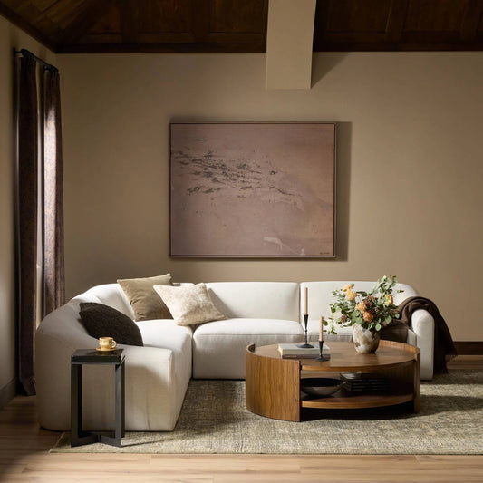 Nellie 3Pc Sectional by Four Hands in crypton nomad snow. Made from 92% polyester, 8% flax/linen in a unique style.