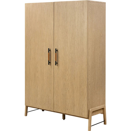 012 SI-2628296 | Primary Silo | Rosedale Cabinet by Four Hands. Made from oak veneer, top grain leather in a unique style.