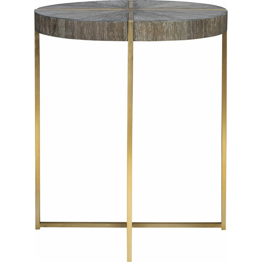 001 SR-766746 | Primary Silo | Taja Round Accent Table by Uttermost in dark walnut, gray. Made from stainless steel, acacia veneered mdf top in a modern style.