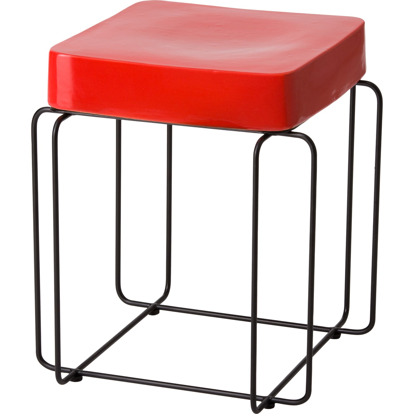 000 S-300213 | Primary Silo | Charm Stool/Table by Emissary in black, coral. Made from unique in a modern style.