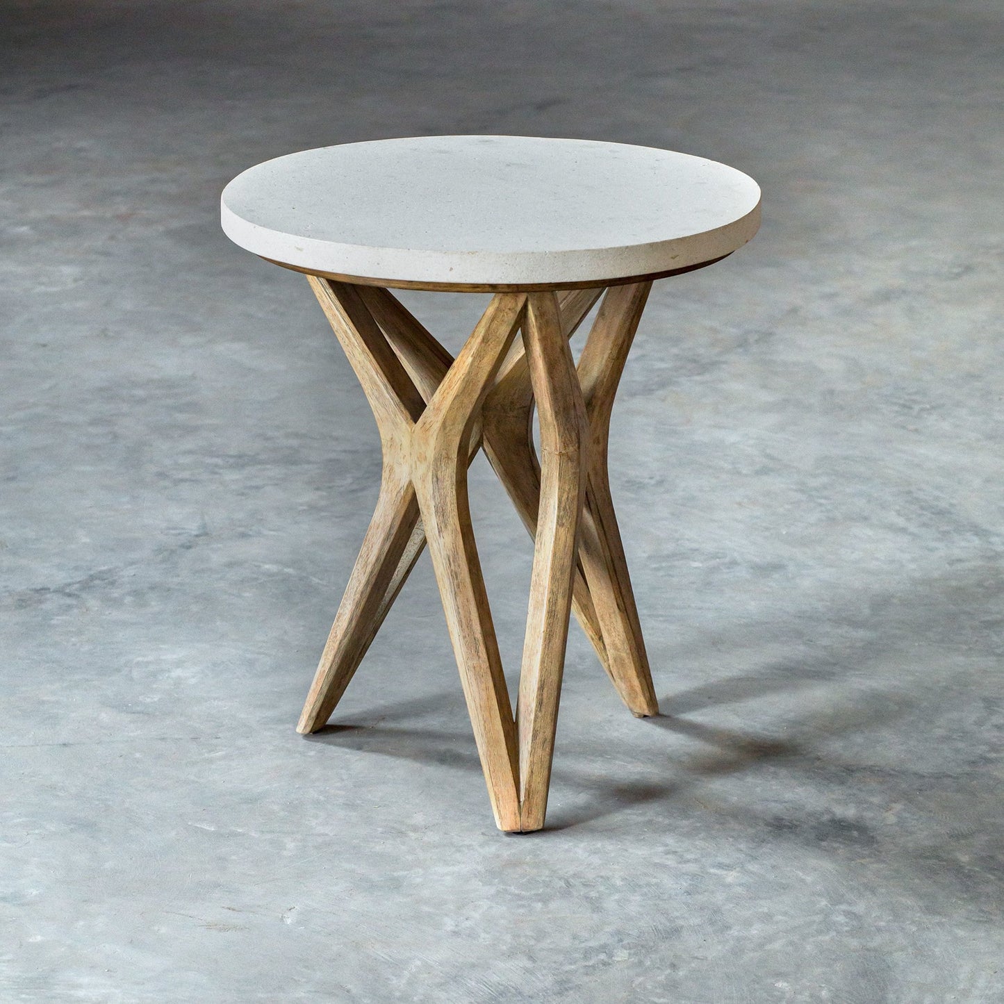 004 S-343780 | Additional Silo | Marnie Limestone Accent Table by Uttermost. Made from javawood with plywood carb phase 2, limestone in a eclectic & global style.