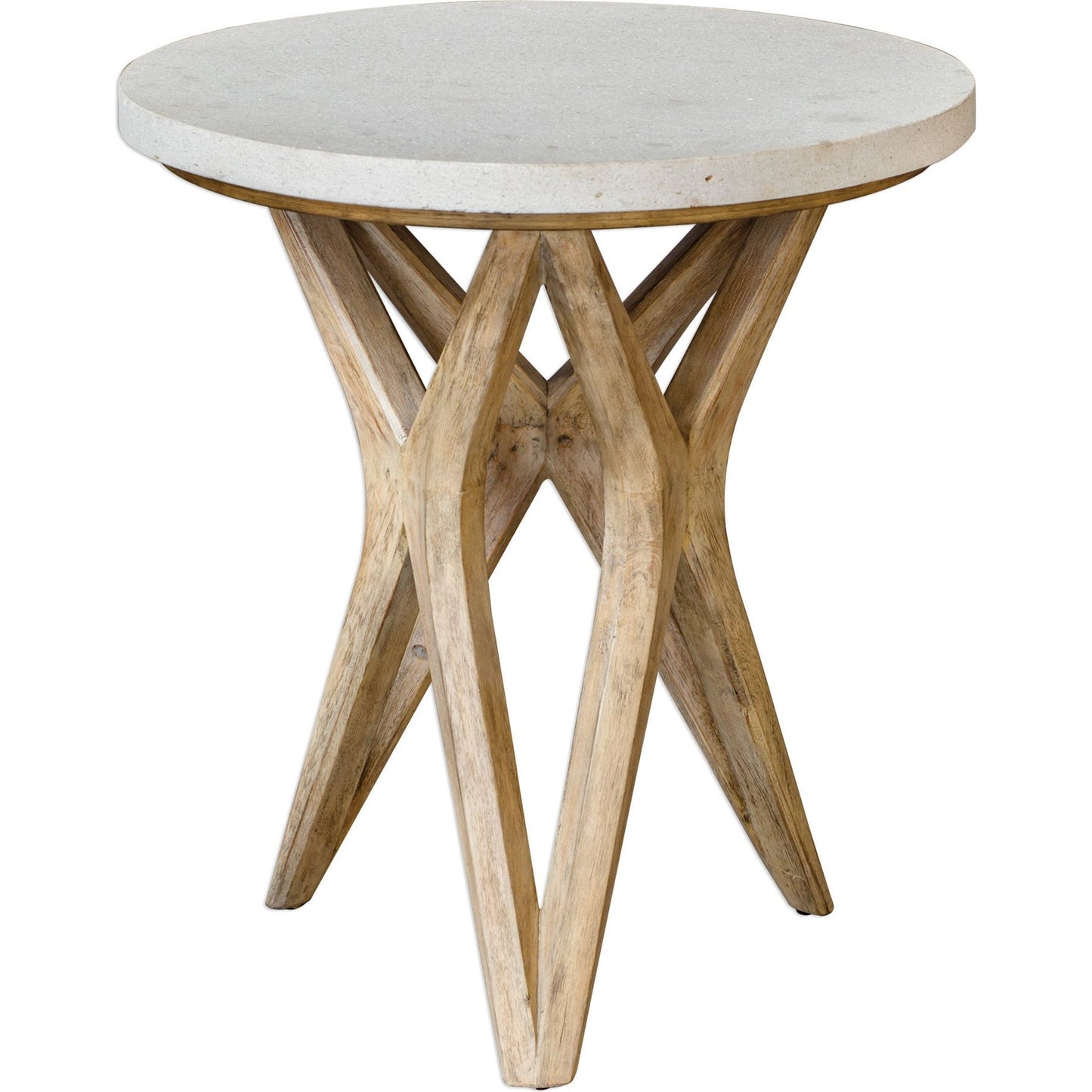 003 S-343780 | Additional Silo | Marnie Limestone Accent Table by Uttermost. Made from javawood with plywood carb phase 2, limestone in a eclectic & global style.