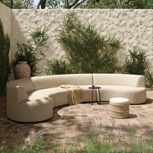 Opal Outdoor 3 Pc Sectional by Four Hands in faye sand. Made from 100% olefin in a unique style.