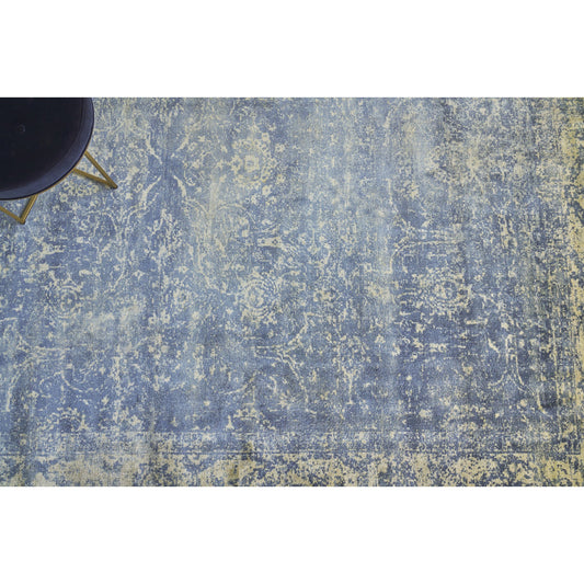 Cassina Rug - Denim, Gold by Exquisite Rugs in denim, gold. Made from bamboo silk in a unique style.