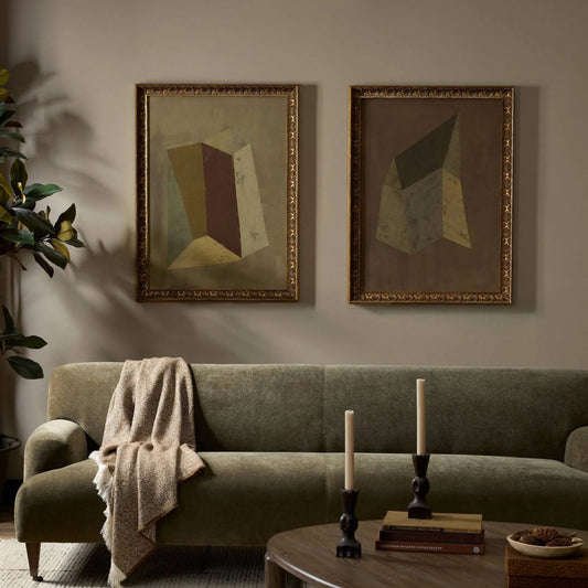 Constellation Diptych by Reese Truesdell by Four Hands. Made from gilded antique gold, raw canvas in a unique style.