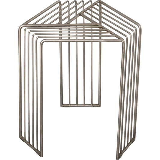 Hex Three Leg Side Table by Emissary USA in polished. Made from stainless steel in a modern style.