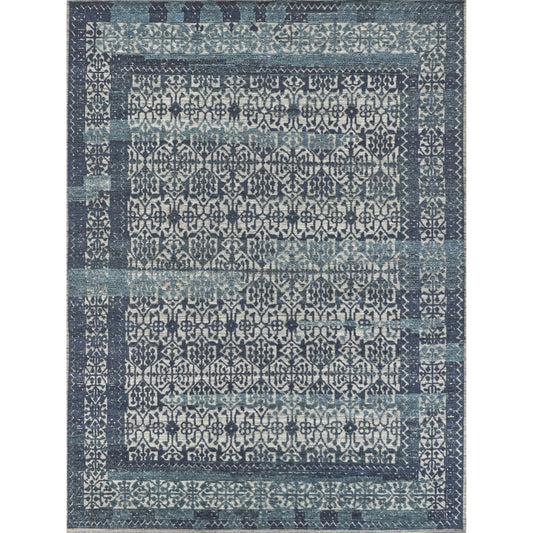 Cadence Rug - Navy Blue, Gray by Exquisite Rugs in navy blue, gray. Made from wool, bamboo silk in a unique style.