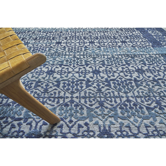 Cadence Rug - Navy Blue, Gray by Exquisite Rugs in navy blue, gray. Made from wool, bamboo silk in a unique style.