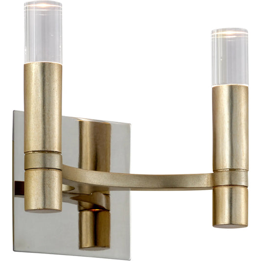 001 SI-2328190 | Primary Silo | Nexus Wall Sconce by Corbett in warm silver leaf. Made from hand crafted iron in a modern style.