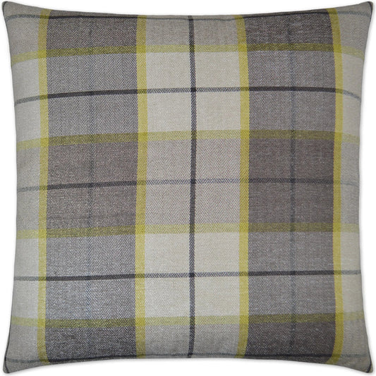 Penn Plaid Pillow by DV Kap Home in citrus. Made from 52.5% cotton, 47.5% polyester in a transitional style.